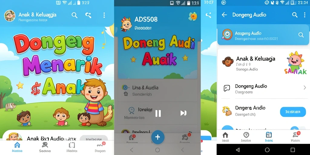 Tampilan antarmuka pengguna aplikasi ADS508 yang ramah anak.