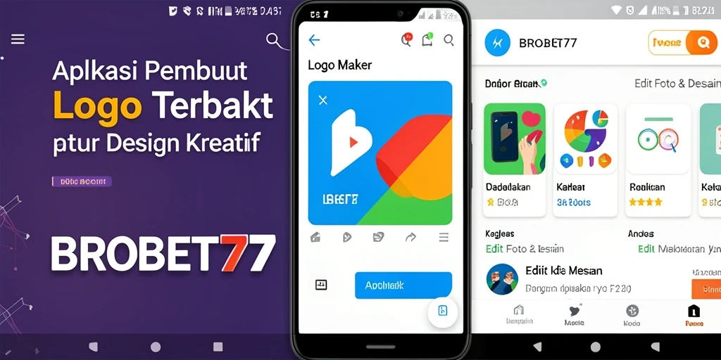 Tampilan antarmuka pengguna aplikasi Logo Maker yang memudahkan desain.
