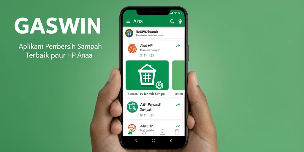 Antarmuka GASWIN menampilkan fungsi pembersih sampah yang efisien dan mudah digunakan.
