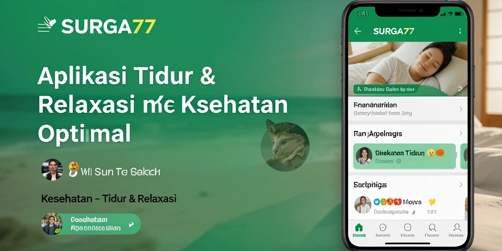 Antarmuka aplikasi SURGA77 yang sederhana dan menenangkan untuk relaksasi optimal.